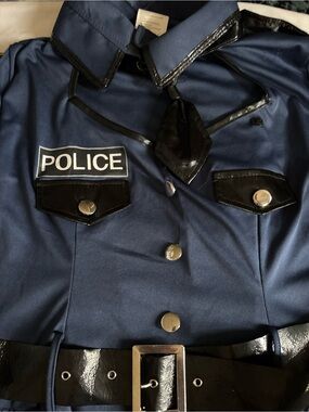 WONDERLAND Navy Police-Style Costume Dress with Black Trim